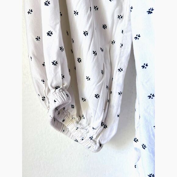 The nines by hatch women boho blouse ivory shabby chic large maternity size L. - Picture 9 of 12